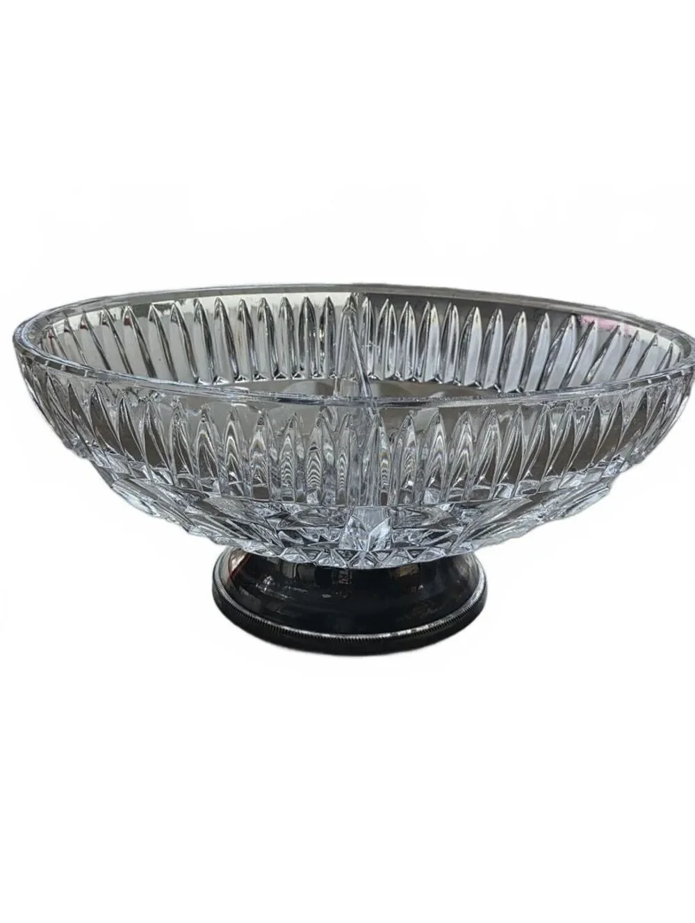 William Adams Towle Crystal Divided Relish Dish Silverplate